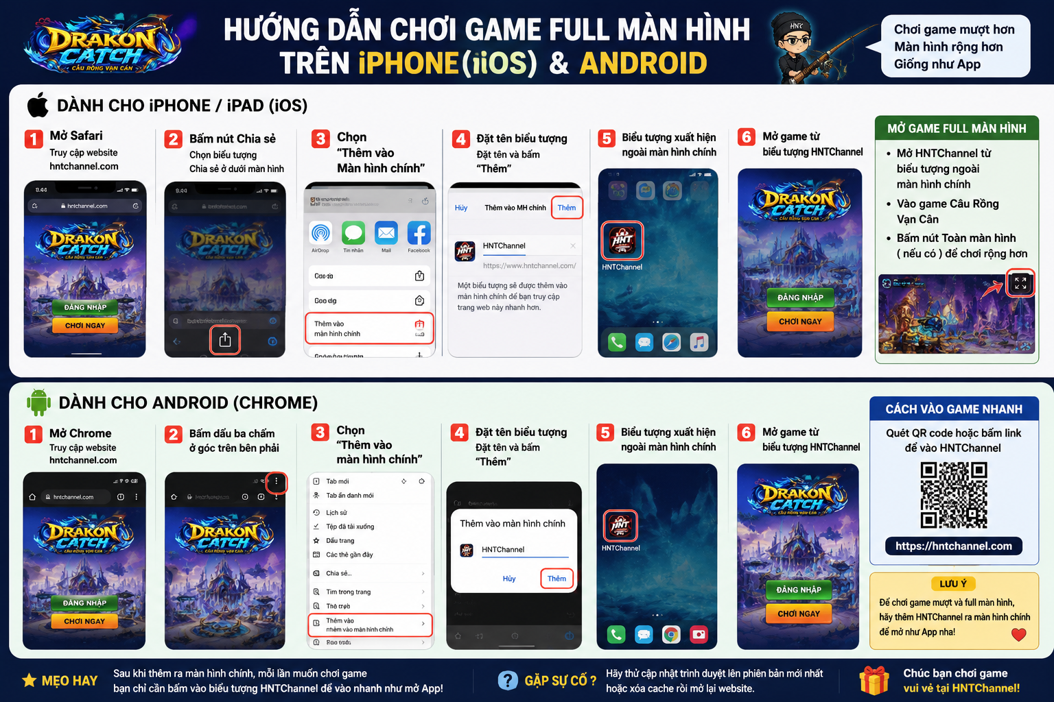 Hướng Dẫn Chơi Game HNTChannel Full Màn Hình Trên iPhone Và Android
